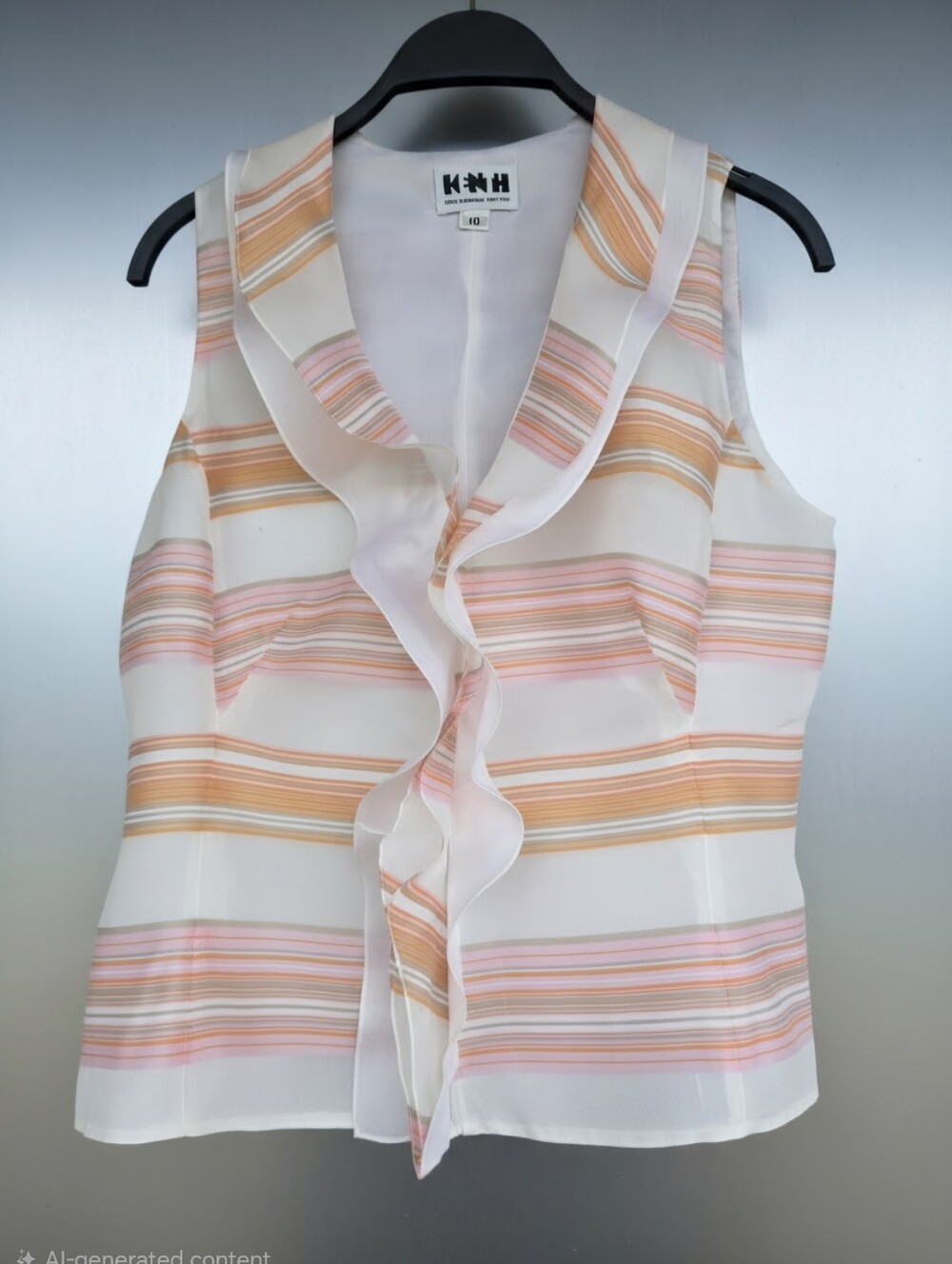Gorgeus Ruffled Top Two Layers Of 100% Silk Size 10